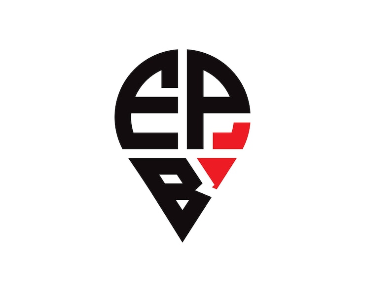 Vector diseño del logotipo de la forma de la letra de la ubicación de epb