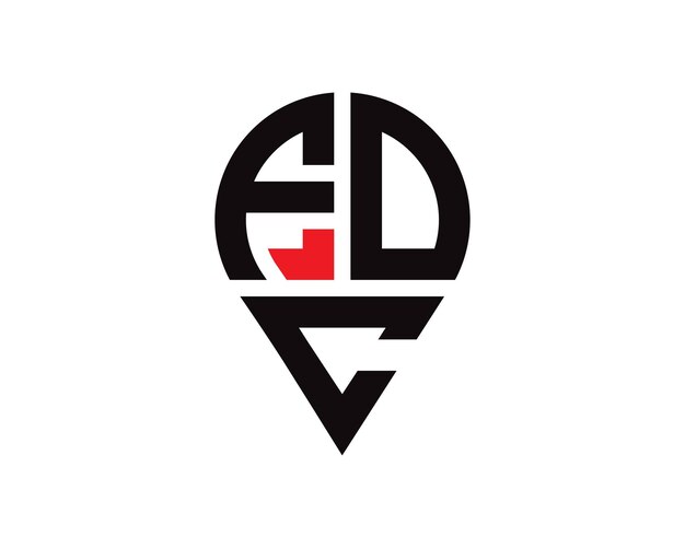 Diseño del logotipo de la forma de la letra de la ubicación del FDC