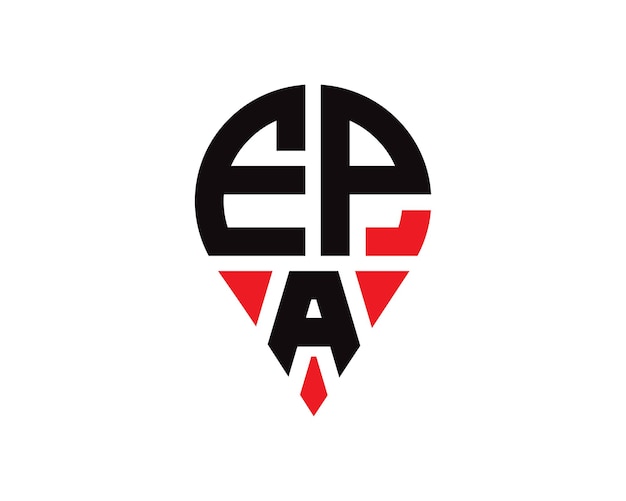 Diseño del logotipo de la forma de la letra de la ubicación de FPA