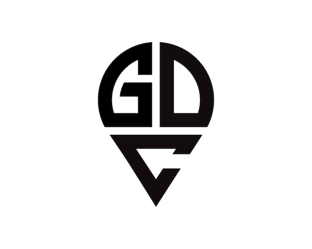 Diseño del logotipo de la forma de la letra de la ubicación de GDC