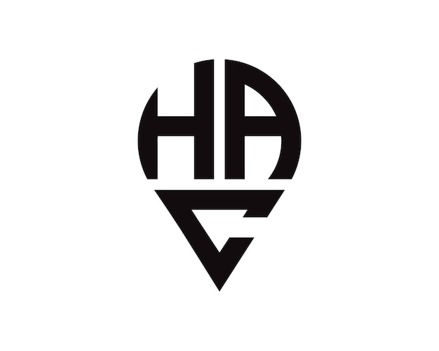 Diseño del logotipo de la forma de la letra de la ubicación de HAC
