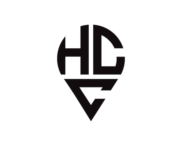 Diseño del logotipo de la forma de la letra de la ubicación de HCC