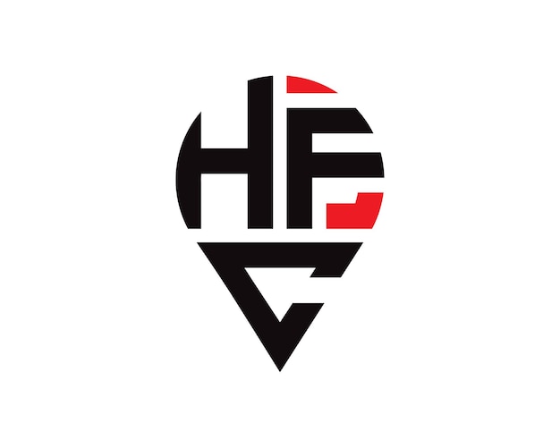 Diseño del logotipo en forma de letra de ubicación de HFC