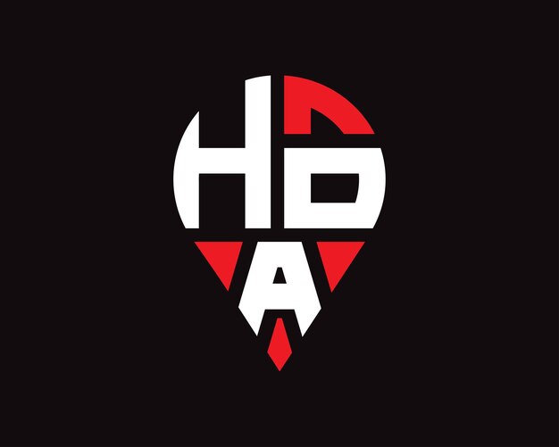Diseño del logotipo de la forma de la letra de la ubicación de HOA