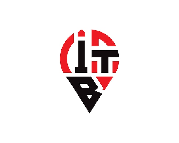 Diseño del logotipo de la forma de la letra de la ubicación de ITB