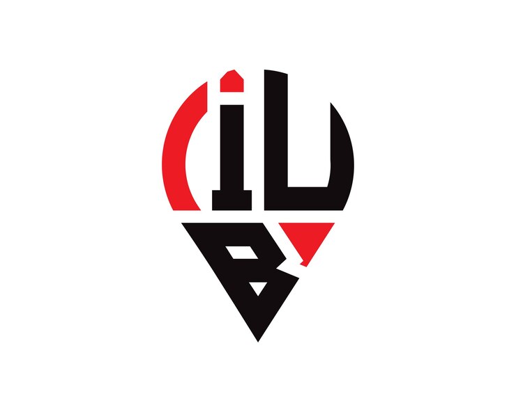 Vector diseño del logotipo de la forma de la letra de la ubicación de iub