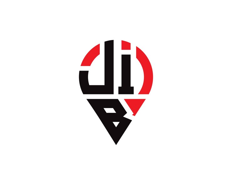 Vector diseño del logotipo de la forma de la letra de la ubicación de jib