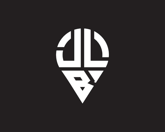 Diseño del logotipo de la forma de la letra de la ubicación de JLB