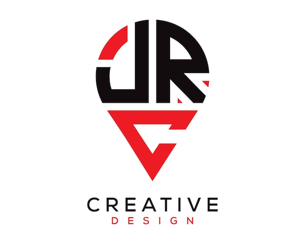 Diseño del logotipo de la forma de la letra de la ubicación del JRC