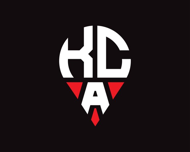 Diseño del logotipo de la forma de la letra de la ubicación de KCA
