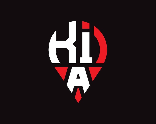 Diseño del logotipo de la forma de la letra de la ubicación de KIA