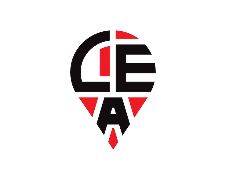 Vector diseño del logotipo de la forma de la letra de la ubicación de lea