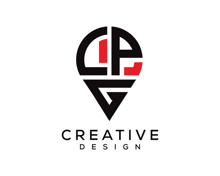 Vector diseño del logotipo en forma de letra de ubicación de lpg