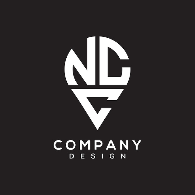 Diseño del logotipo de la forma de la letra de la ubicación de NCC