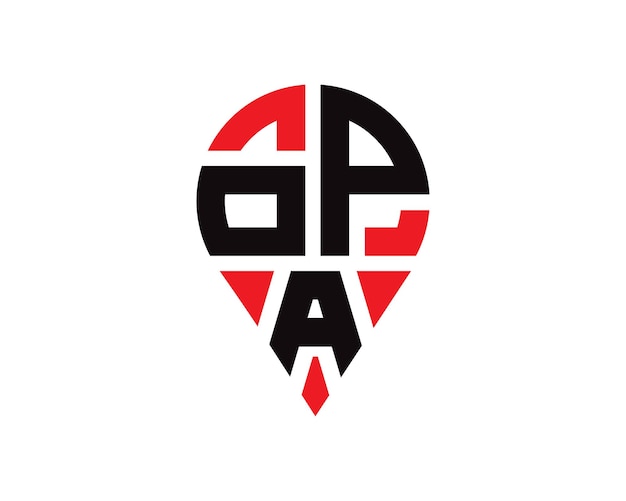 Diseño del logotipo de la forma de la letra de la ubicación de OPA