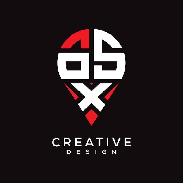Diseño del logotipo de la forma de la letra de la ubicación de OSX