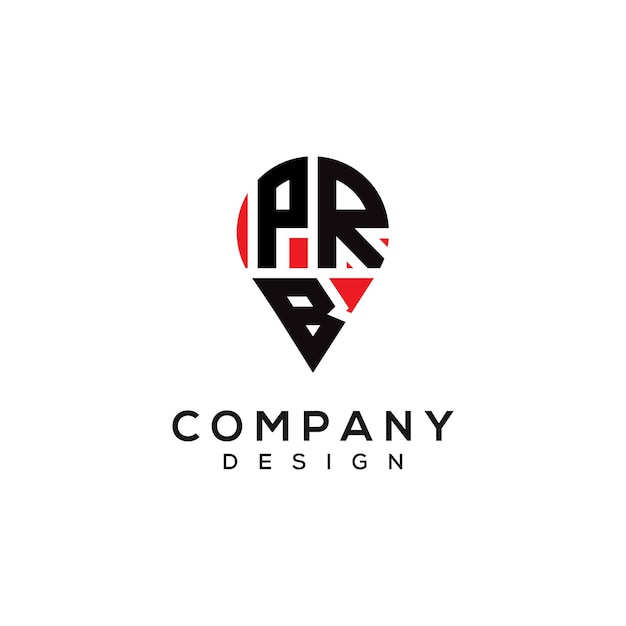 Diseño del logotipo de la forma de la letra de la ubicación de PRB