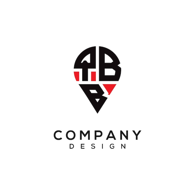 Diseño del logotipo de la forma de la letra de la ubicación de QBB