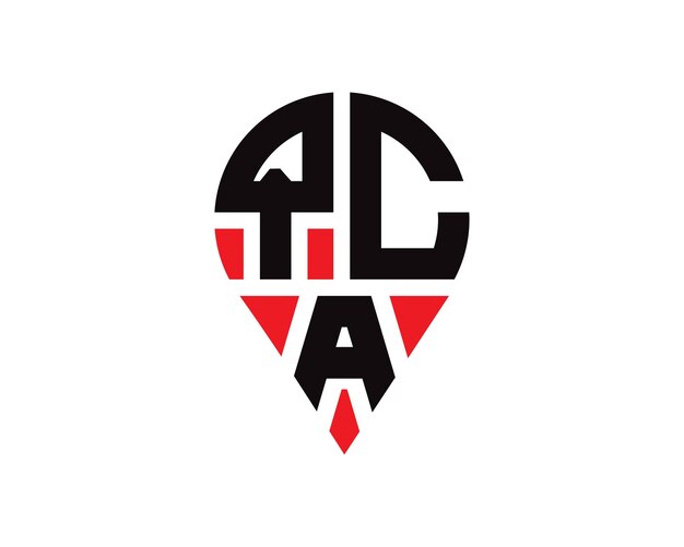Diseño del logotipo de la forma de la letra de la ubicación de QCA