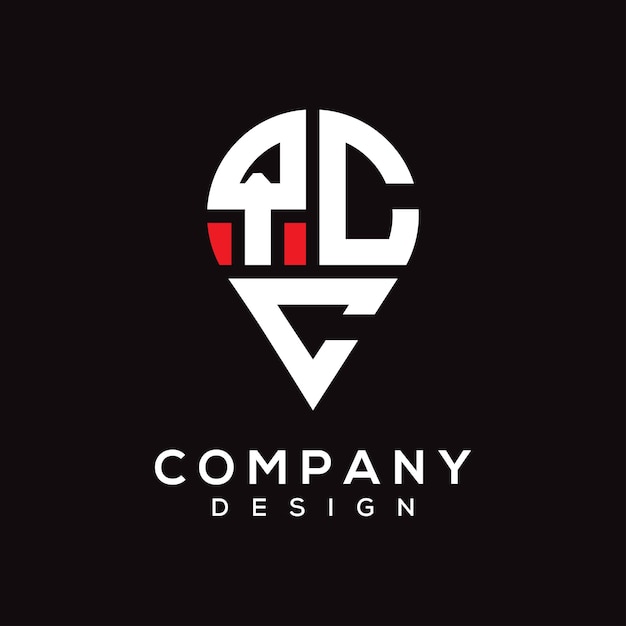 Diseño del logotipo de la forma de la letra de la ubicación de QCC