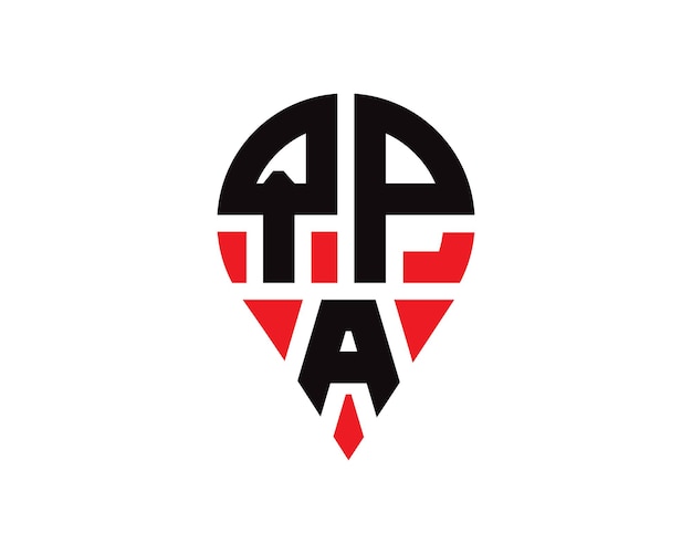 Diseño del logotipo de la forma de la letra de la ubicación de QPA