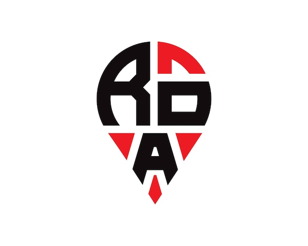 Diseño del logotipo de la forma de la letra de la ubicación de ROA