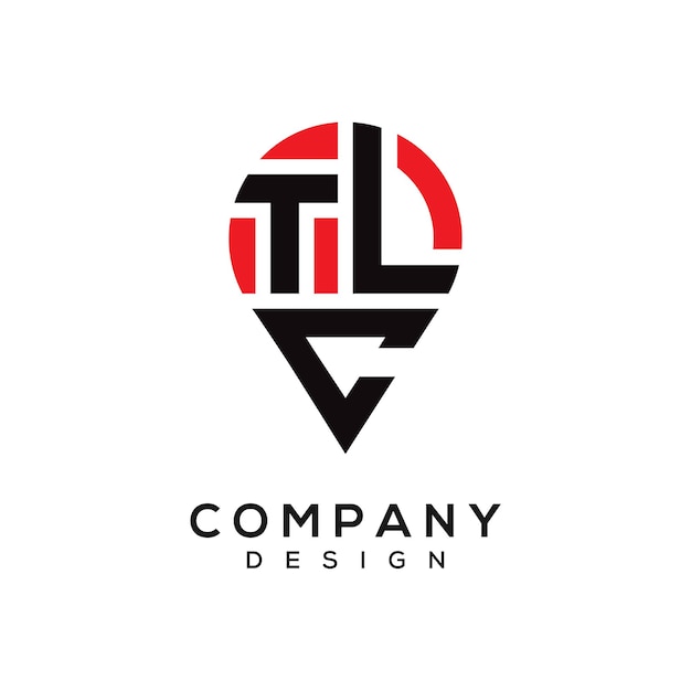 Diseño del logotipo de la forma de la letra de la ubicación de TLC