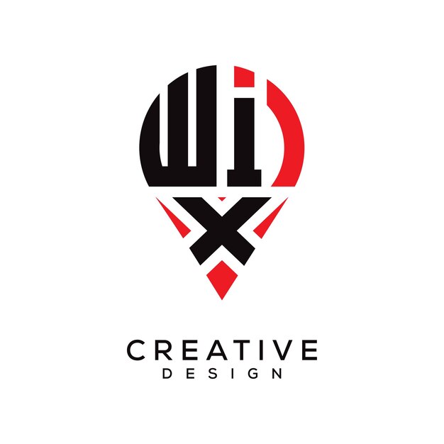 Diseño del logotipo de la forma de la letra de ubicación de WIX