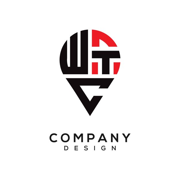 Diseño del logotipo en forma de letra de la ubicación del WTC