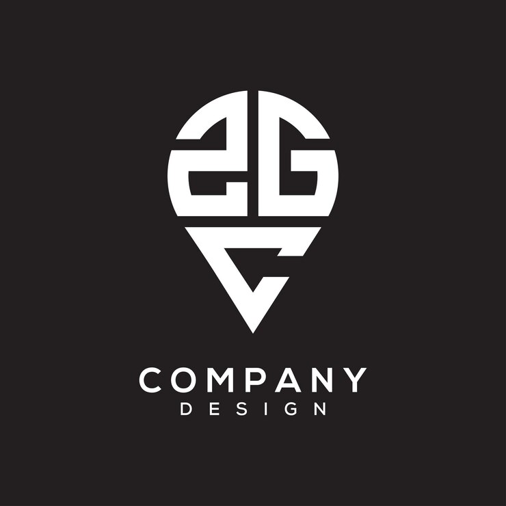 Vector diseño del logotipo de la forma de la letra de la ubicación de zgc