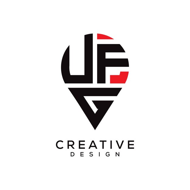 Diseño del logotipo de la forma de la letra UFG