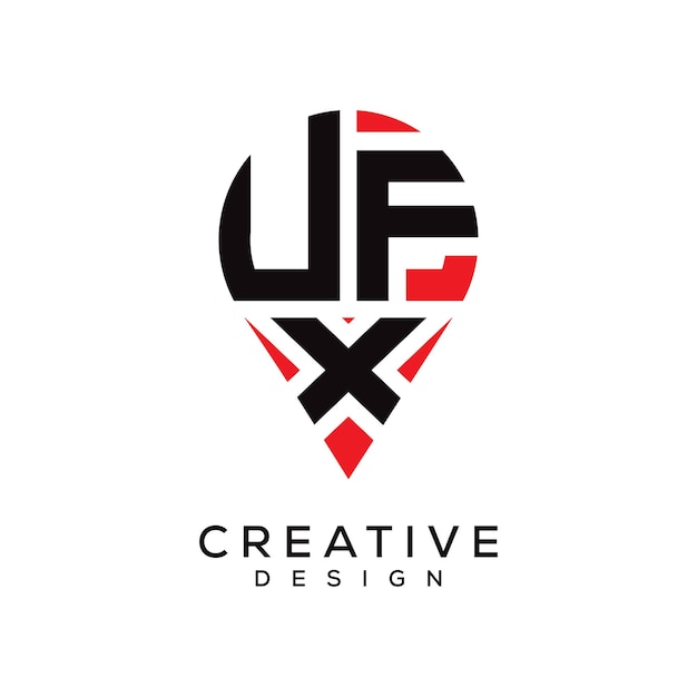 Diseño del logotipo de la forma de la letra UFX