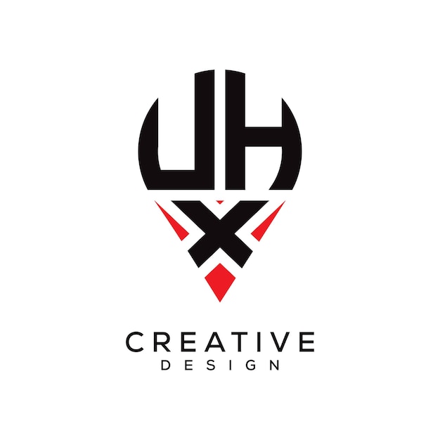 Diseño del logotipo de la forma de la letra UHX