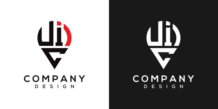Vector diseño del logotipo de la forma de la letra de la uic