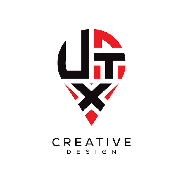 Diseño del logotipo de la forma de la letra UTX