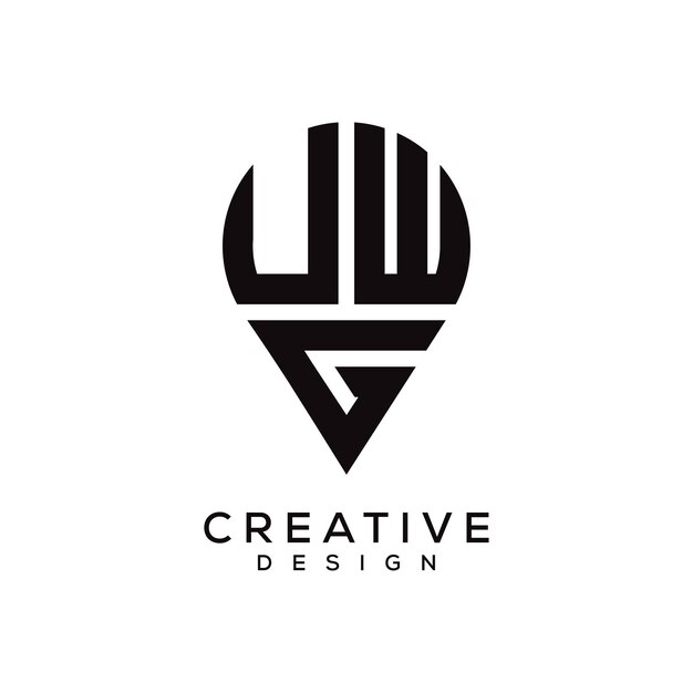 Diseño del logotipo de la forma de la letra UWG