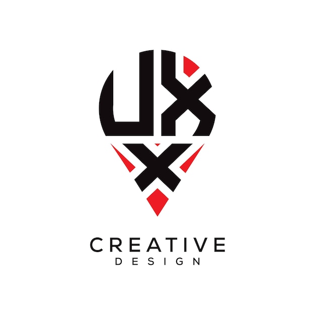 Diseño del logotipo de la forma de la letra UXX
