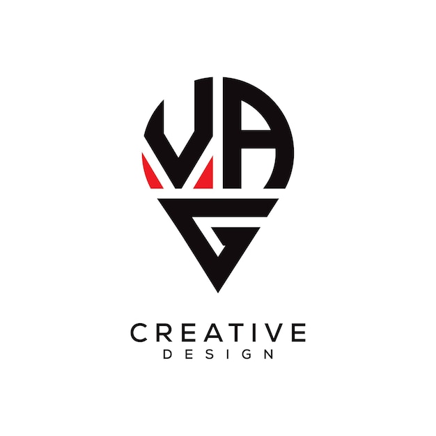 Diseño del logotipo de la forma de la letra VAG