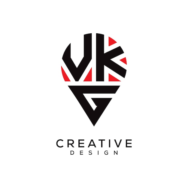 Diseño del logotipo de la forma de la letra VKG