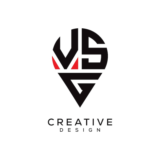 Diseño del logotipo de la forma de la letra VSG