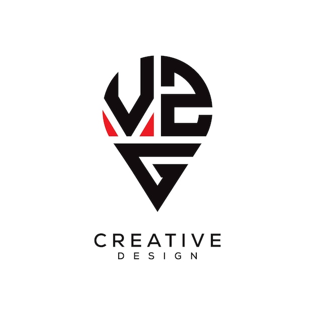 Diseño del logotipo de la forma de la letra VZG