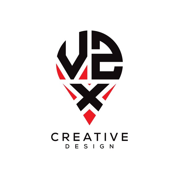 Diseño del logotipo de la forma de la letra VZX