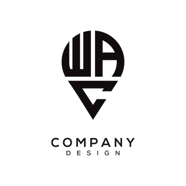 Diseño del logotipo de la forma de la letra WAC