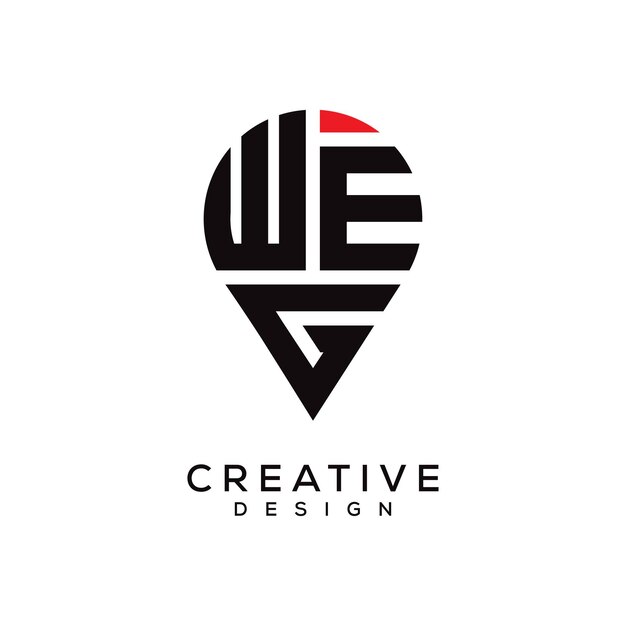 Diseño del logotipo de la forma de la letra WEG
