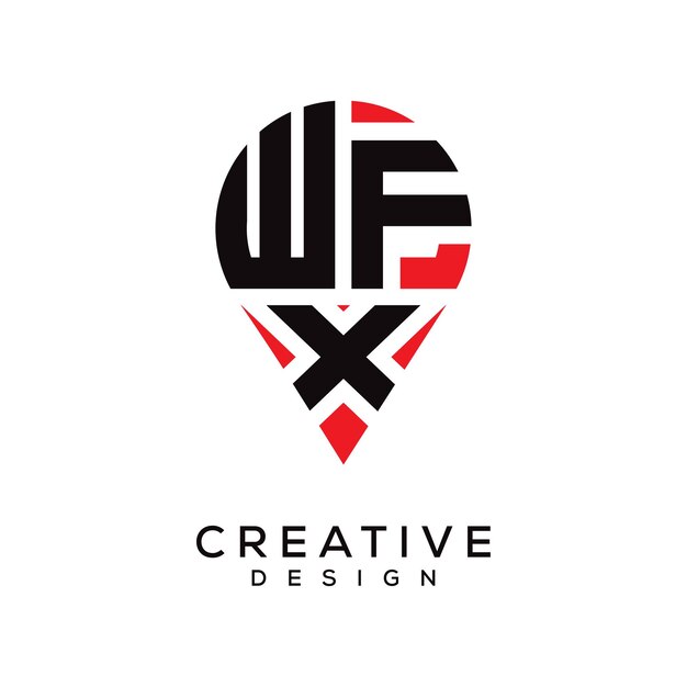 Diseño del logotipo de la forma de la letra WFX