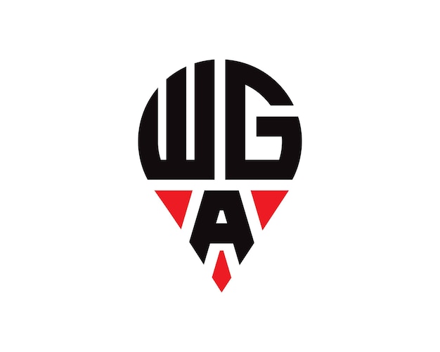 Diseño del logotipo de la forma de la letra WGA