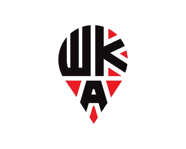 Diseño del logotipo de la forma de la letra WKA