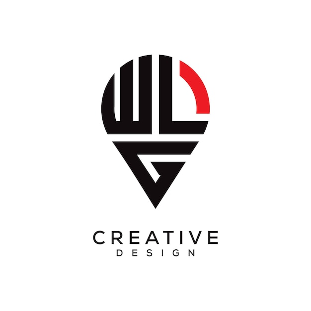 Diseño del logotipo de la forma de la letra WLG
