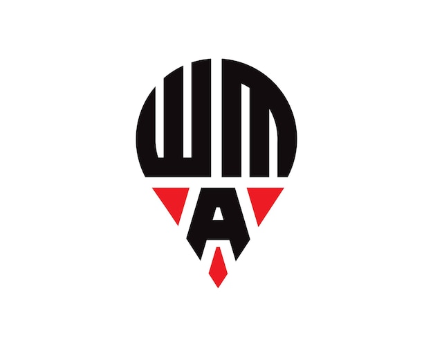 Diseño del logotipo de la forma de la letra WMA