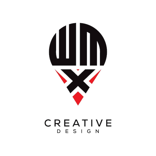 Diseño del logotipo de la forma de la letra WMX